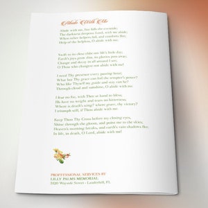 Orange Watercolor Funeral Program Template for Word and Publisher 4 Pages Bi-fold to 5.5x8.5 inches image 8