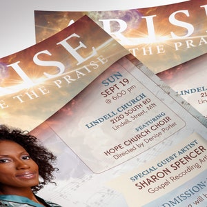 Arise Church Concert Flyer Template, Canva Template, Church Invitation, Worship Concert, Easter Events, 4 Size image 7