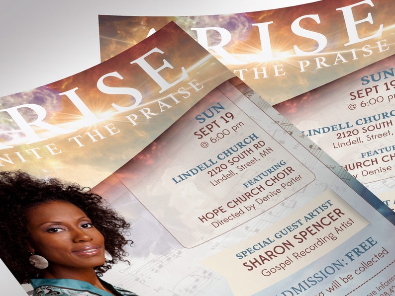 Arise Church Concert Flyer Template, Canva Template, Church Invitation, Worship Concert, Easter Events, 4 Size image 7