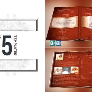 Dignity Funeral Program Template Word Template, Publisher Bundle Celebration of Life 8 Pages 5.5x8.5 inches image 6