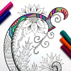 Página para colorir da letra C - inspirada na fonte "Harrington"