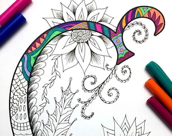 Letter C Coloring Page - Inspired by the font "Harrington"