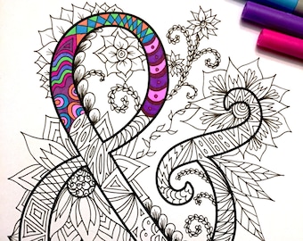Ampersand (&) Coloring Page - Inspired by the font "Harrington"