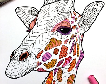 Giraffe - PDF Animal Coloring Page