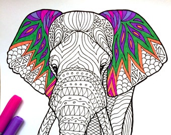 Elephant - PDF Animal Coloring Page