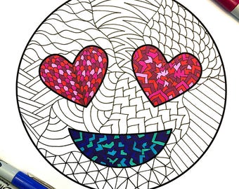 emoji coloring pages etsy