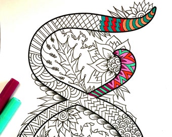Number 8 Zentangle - Inspired by the font "Harrington"