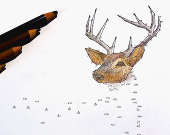 Deer - Extreme Dot to Dot - PDF Activity and Coloring Page