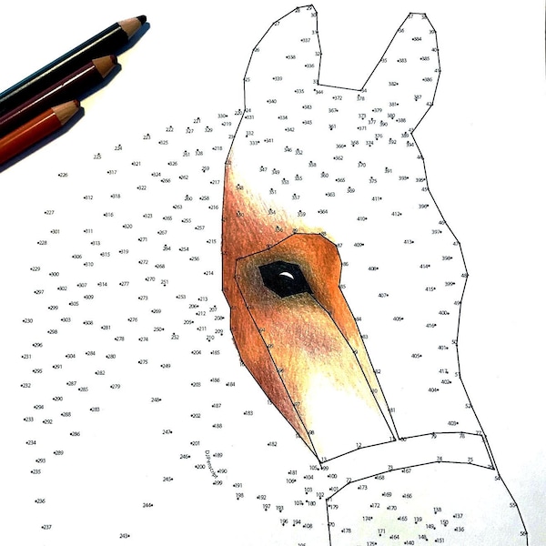 Horse - Extreme Dot to Dot - PDF Activity and Coloring Page