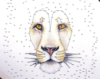 Lion - Extreme Dot to Dot - PDF Activity and Coloring Page