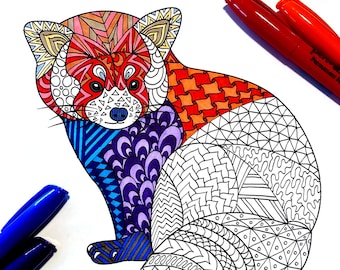 Roter Panda - Bedrohtes Tier - PDF Tier Malseite