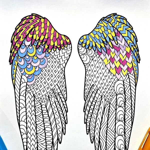 Angel Wings - PDF Coloring Page