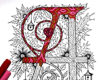 Letter A Coloring Page - Inspired by the font "Penelope"