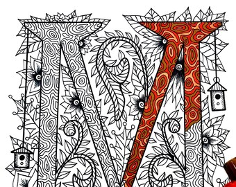 Letter M Zentangle - Inspired by the font