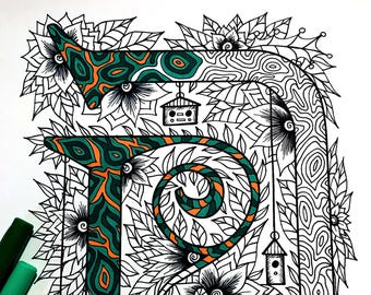 Letter D Coloring You Ll Enjoy Etsy
