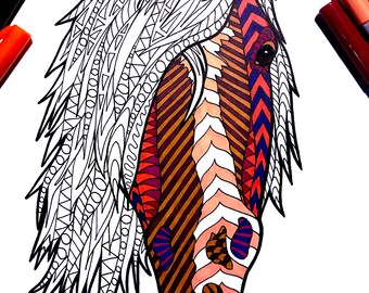 Wild Horse - PDF Animal Coloring Page
