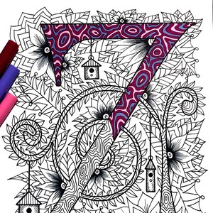 26 Uppercase Letter Coloring Pages Inspired by the font | Etsy