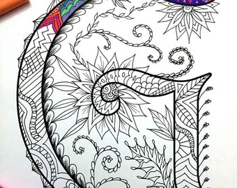 Letter G Zentangle - Inspired by the font "Harrington"
