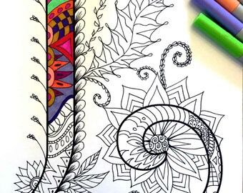 Letter L Zentangle - Inspired by the font "Harrington"