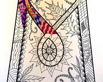 Letter M Zentangle - Inspired by the font