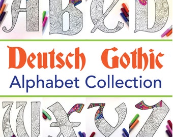 26 Uppercase Zentangle Letters inspired by the font