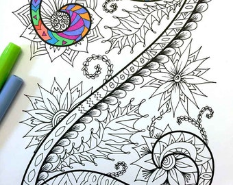 Letter Z Zentangle - Inspired by the font "Harrington"