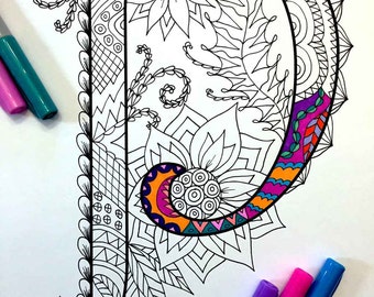 Letter P Zentangle - Inspired by the font "Harrington"