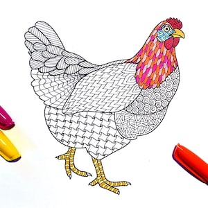 Hen - PDF Animal Coloring Page