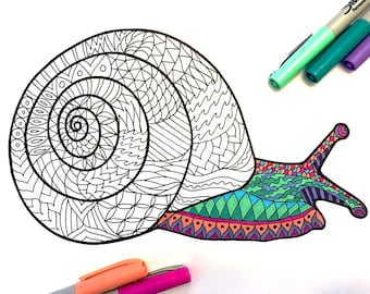 Snail - PDF Animal Coloring Page