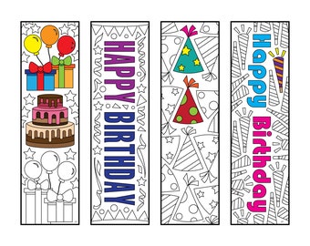Signets de fête d'anniversaire - Coloriage PDF
