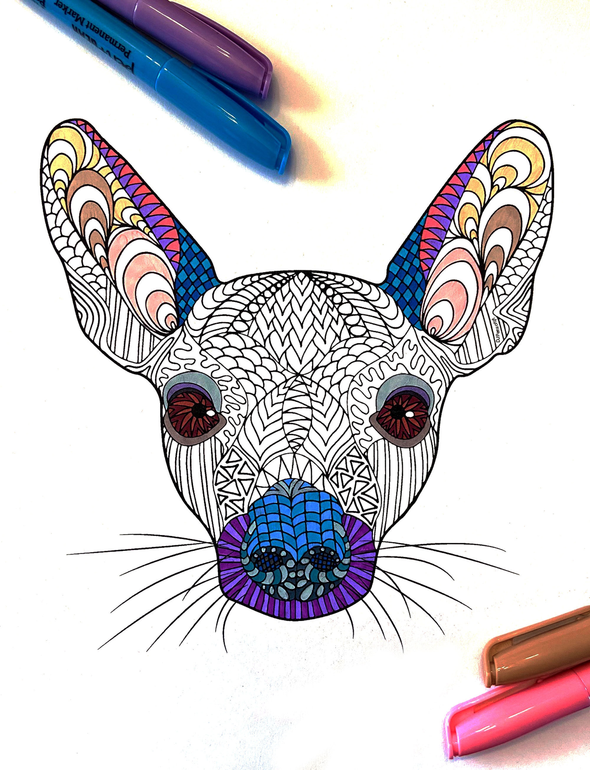 Mexican Hairless Dog Xolo PDF Animal Coloring Page - Etsy