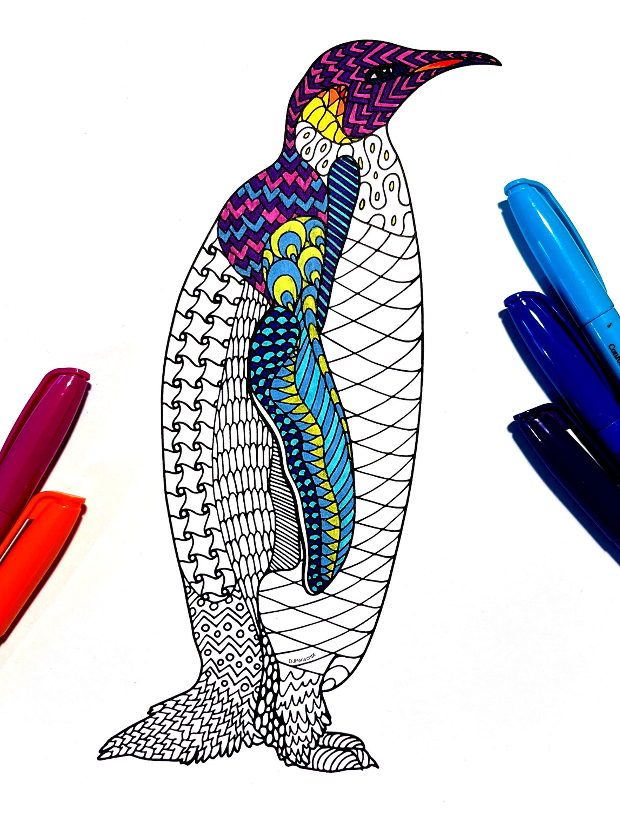 Emperor Penguin PDF Animal Coloring Page - Etsy