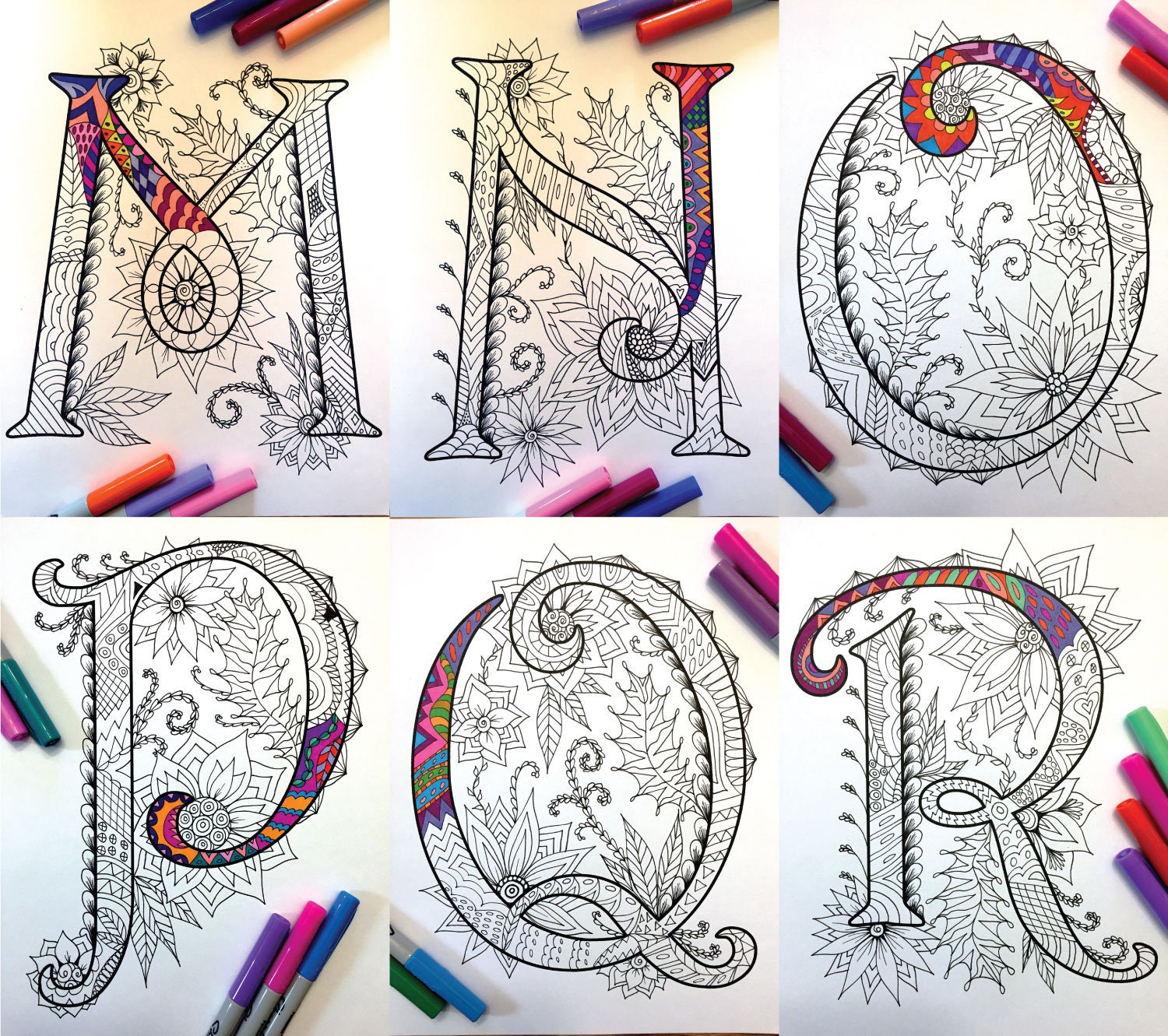 Printable Alphabet Coloring Book - 26 Uppercase Letter Coloring Pages ...