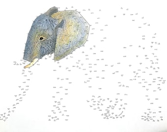 Elephant - Extreme Dot to Dot - PDF Activity and Coloring Page