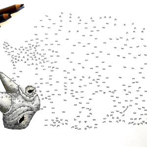 Rhino - Extreme Dot to Dot - PDF Activity and Coloring Page