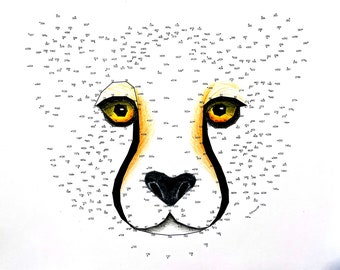 Guépard - Point à point extrême - Activité PDF et coloriage