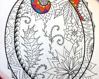 Letter O Coloring Page - Inspired by the font "Harrington"