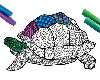 Tortue Géante - Animal En Voie De Disparition - PDF Coloriage Animal