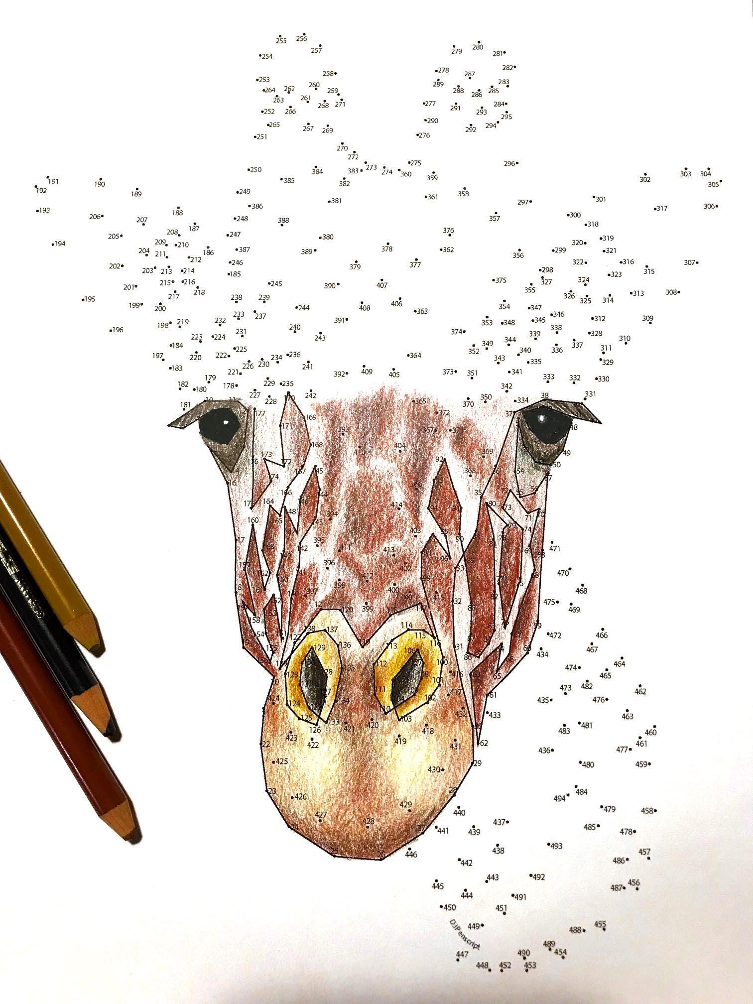 Giraffe Extreme Dot To Dot Pdf Activity And Coloring Page Etsy