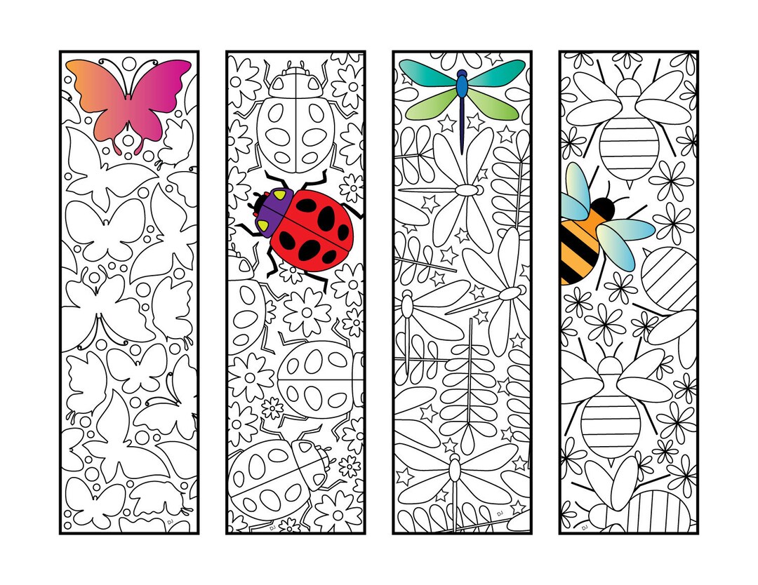 PDF Hand-Drawn Coloring Bookmarks - Designs by Little Bee
