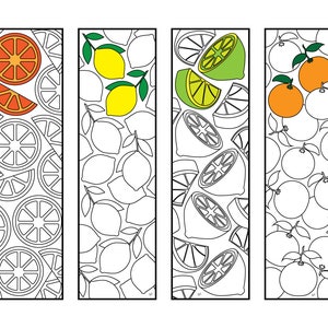 Citrus Bookmarks - PDF Coloring Page