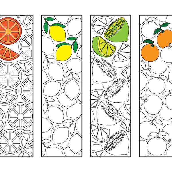 Citrus Bookmarks - PDF Coloring Page