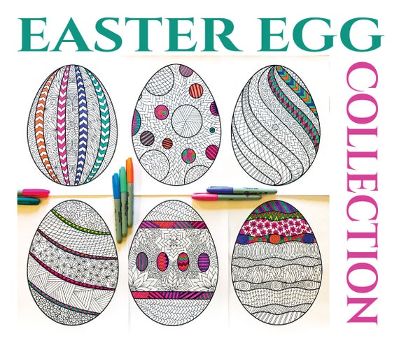 Easter Egg Collection PDF Zentangle Coloring Pages