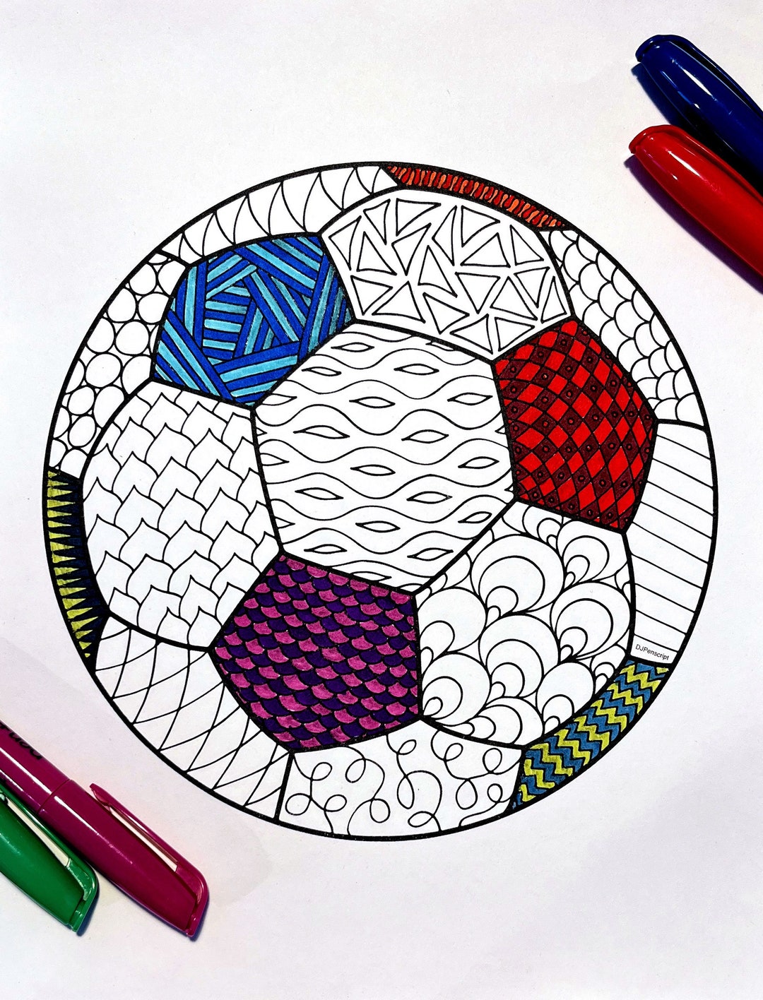 Soccer Ball - PDF Coloring Page - Etsy