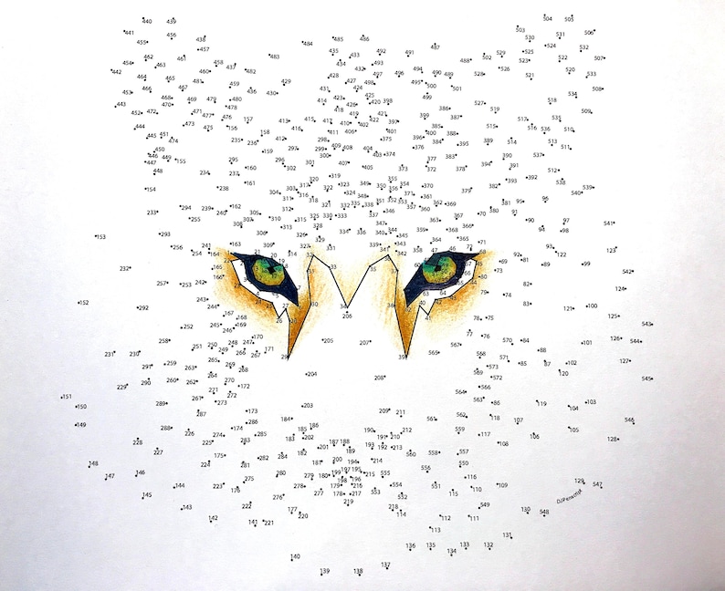 Tiger Extreme Dot to Dot PDF Activity and Coloring Page image 1