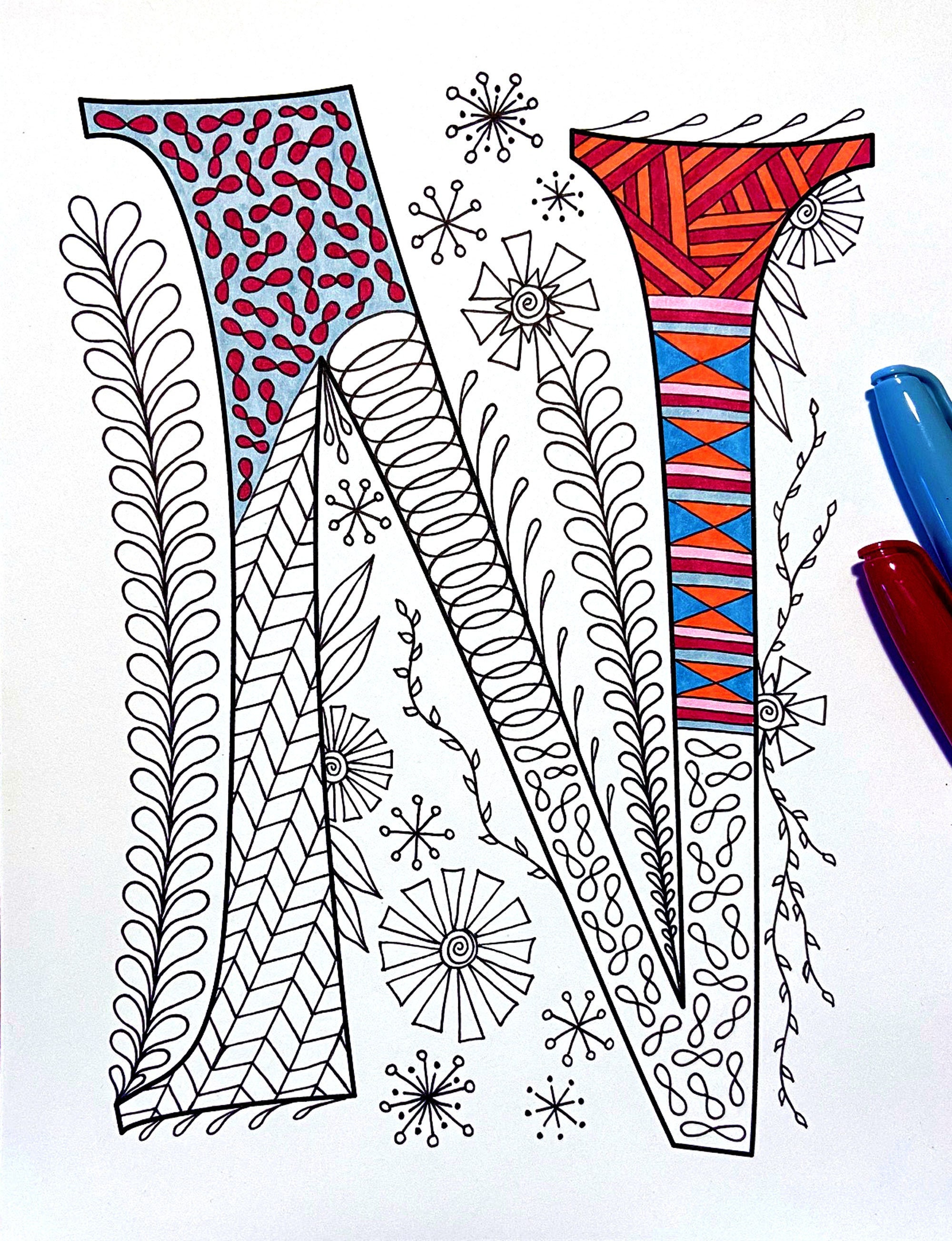 Inspired by the font Mystery Quest Retro Floral Letter H Coloring Page Inspired by the font Mystery Quest Retro Floral Letter H Coloring Page
