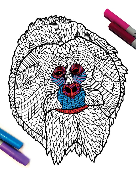 Bornean Orangutan Endangered Animal Pdf Zentangle Coloring Page