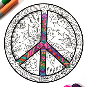 Peace Sign - PDF Coloring Page