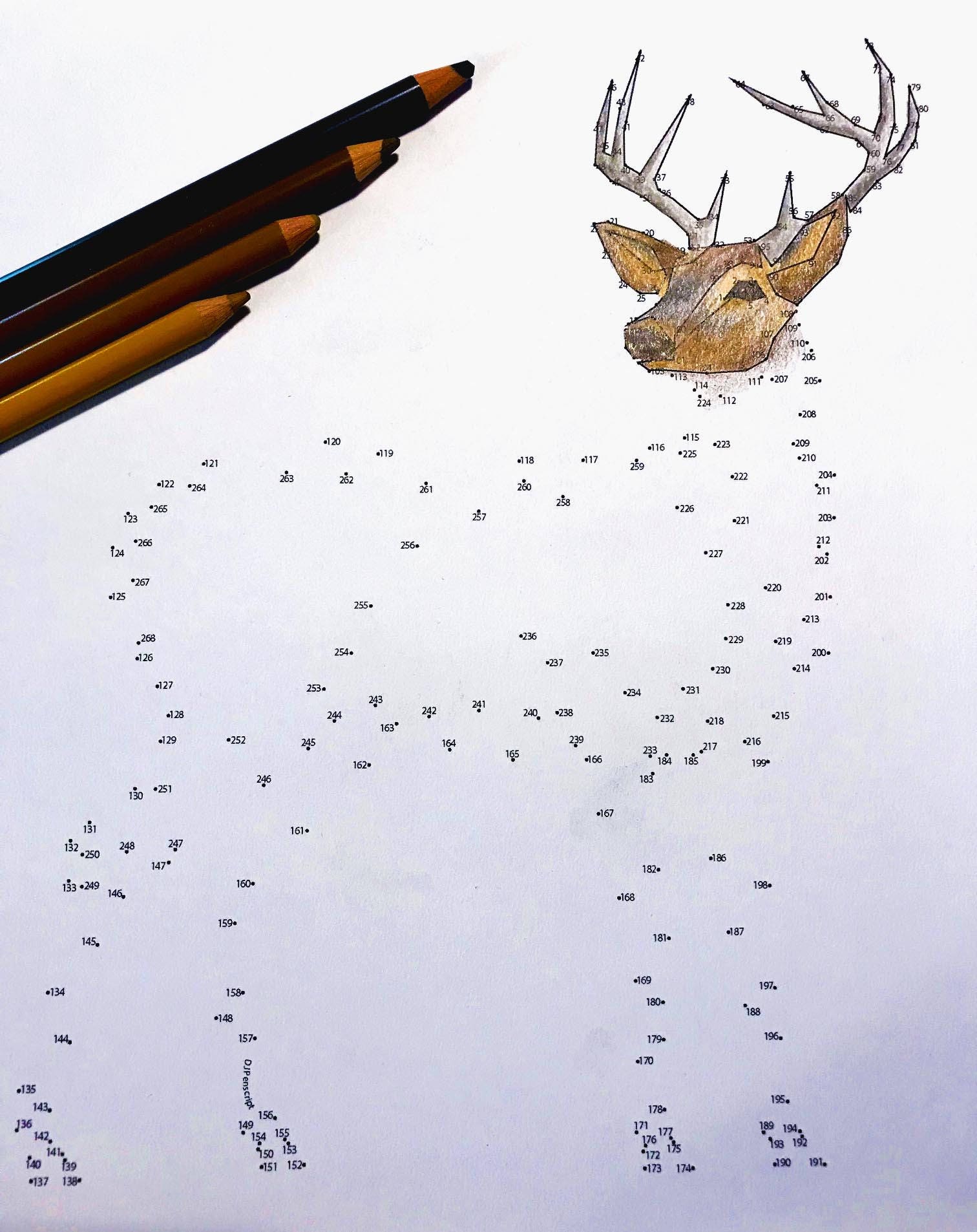 Deer Extreme Dot To Dot Pdf Activity And Coloring Page Etsy Canada