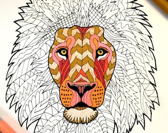 Lion - PDF Animal Coloring Page